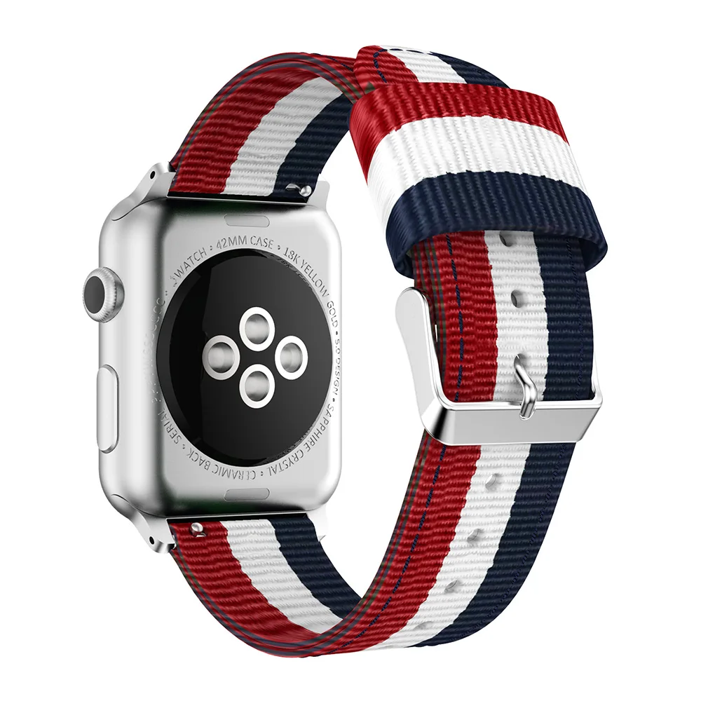 

Shenzhen Factory OEM Custom Nylon fabric Watch band for Apple Watch Series 4/3/2/1 Sport Strap For apple iwatch Band, 21 colors to choose;as pic show