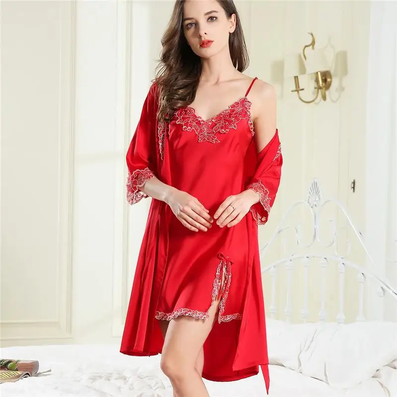 Sexy Two-pieces Camisole And Short Pajama Set Ladies Evening Dress Half ...