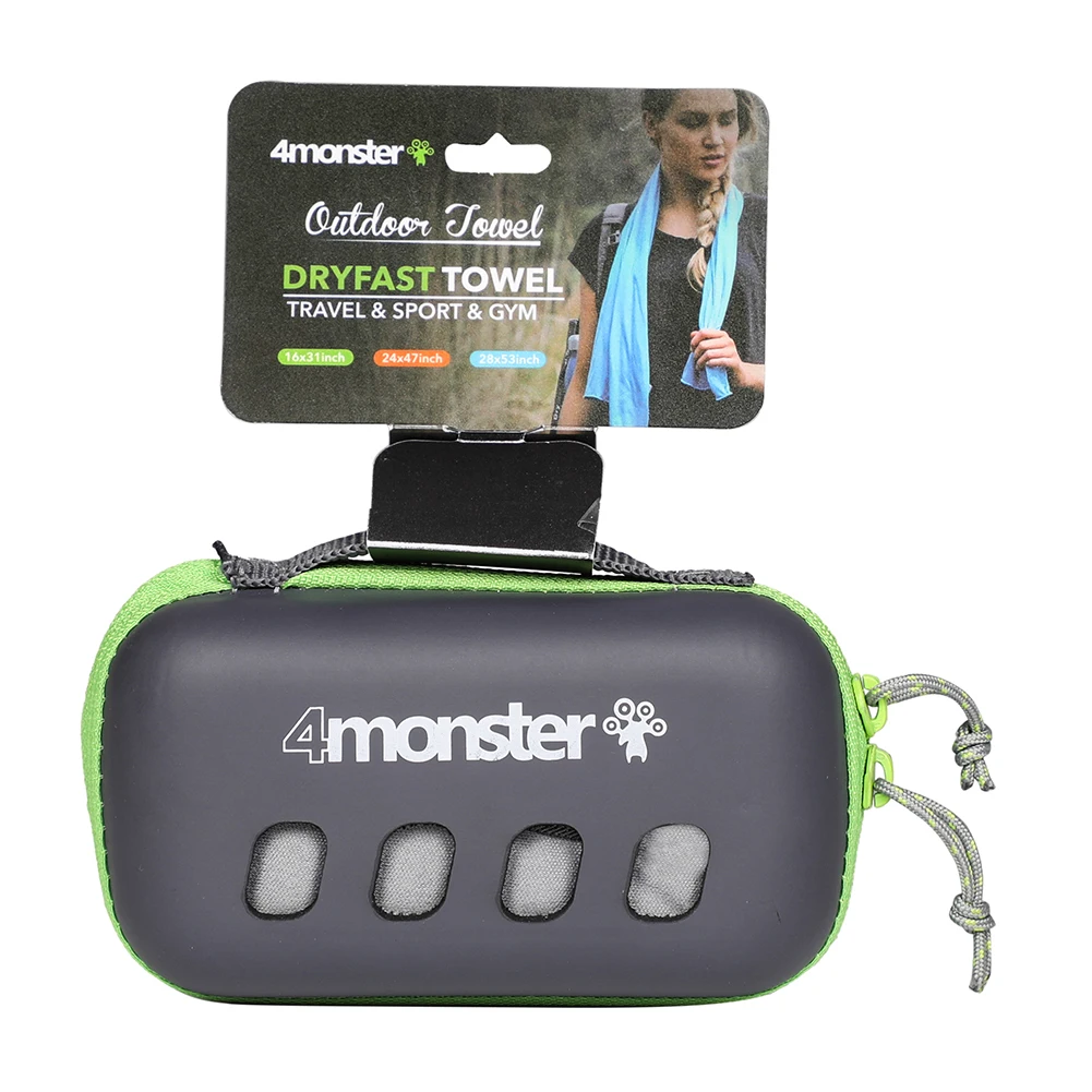 
Lightweight hot sale microfiber sports towel with EVA case 