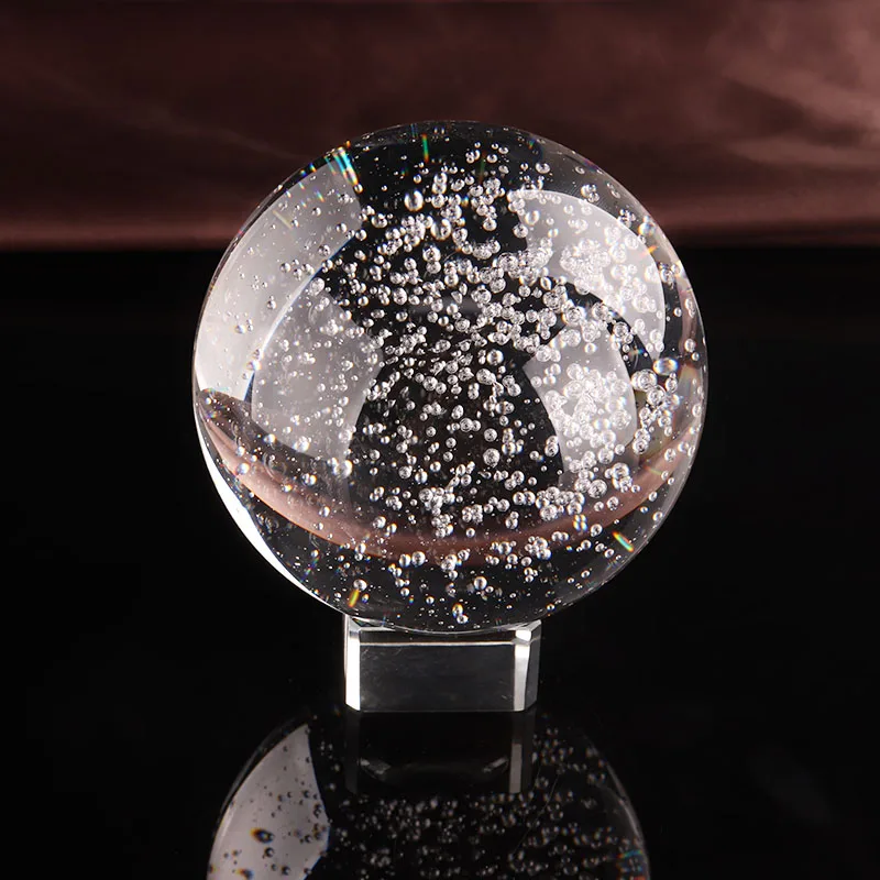 Free Shipping 80mm Clear Glass Crystal Air Bubble Sphere Ball In China Buy Crystal Ball With