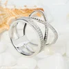 new design gorgeous women finger rings jewelry pave cz LONG spike CROSS x full finger ring for women