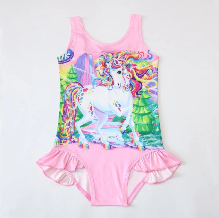 

Girls' one-piece Swimsuits Baby Pink Unicorns Beach Bathing Suit, Picture
