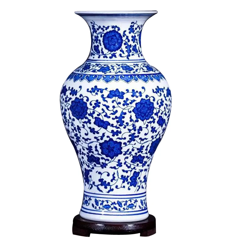 

Classic Chinese decorations ceramic blue and white porcelain vase for home