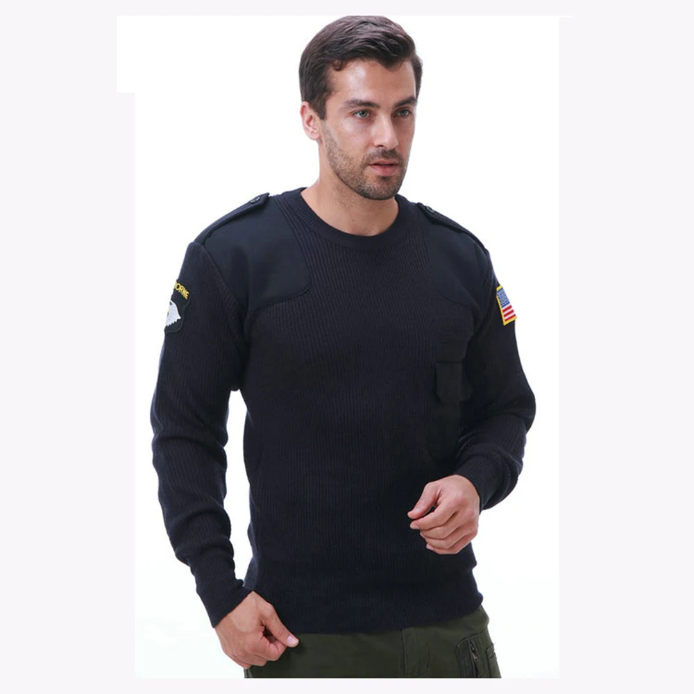 新设计针织陆军羊毛毛衣统一军事套头衫