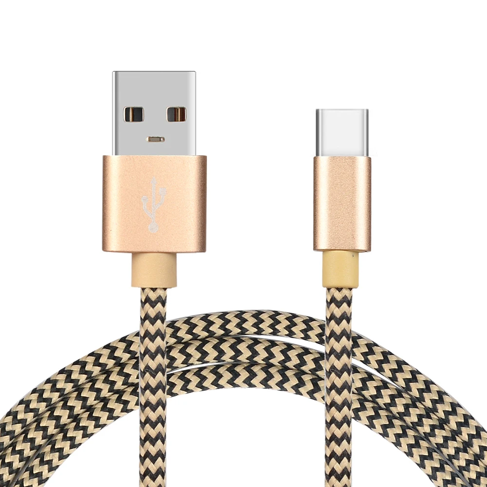 

Wholesale cheap price 2.1A Fast charging 1M nylon braided USB data cable for Type C, Rose gold/gold/sliver/gery