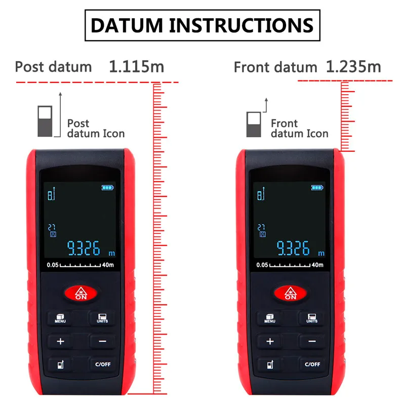 Handheld Digital Laser Distance Meter Laser Rangefinder Ruler Distance Measuring Device 40m 60m 80m 100m