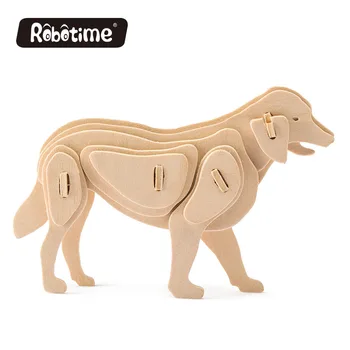 wooden dog puzzle