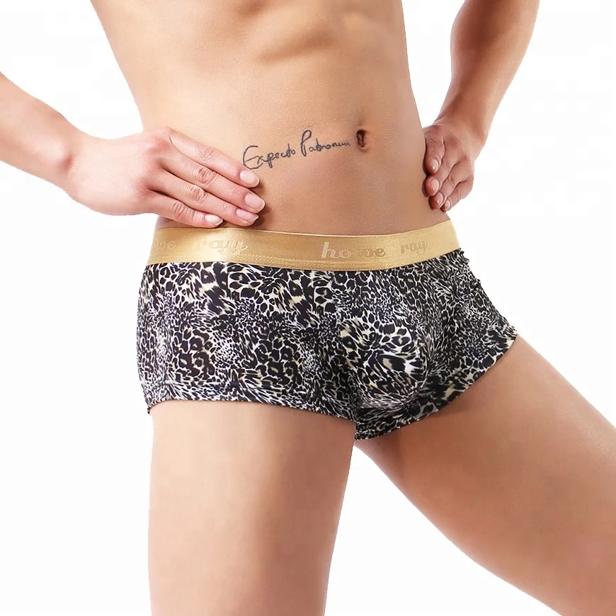 

Phnom penh belt classic leopard men's favorite boxers Men's ice Silk Underwear, Leopard grain color