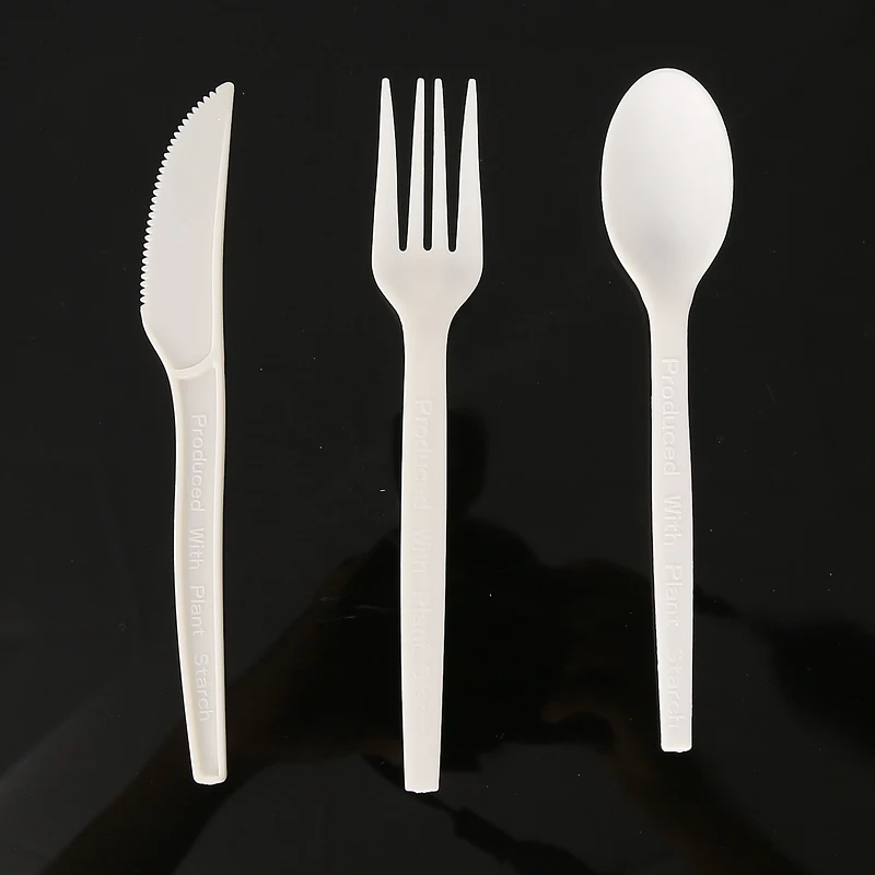 Pla Eco- Friendly Fork Compostable Spoon Cpla Knife Biodegradable - Buy ...