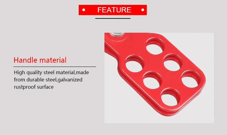 BOSHI Customized 38mm Lock Shackle Diameter 6 Holes Safety Lockout Hasps