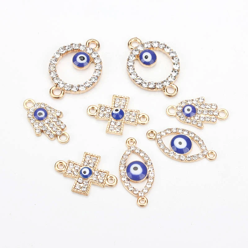 

Turkish Evil Eye Charms Pendant Connectors jewelry For Diy Bracelet, 4 design for choose