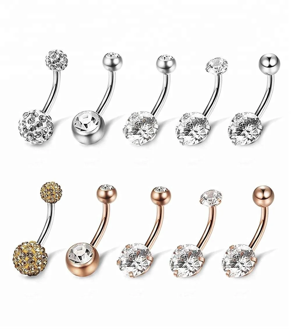 G23 Titanium Body Jewelry Cz Belly Button Ring Navel Piercing Buy Titanium Body Jewelry,Belly
