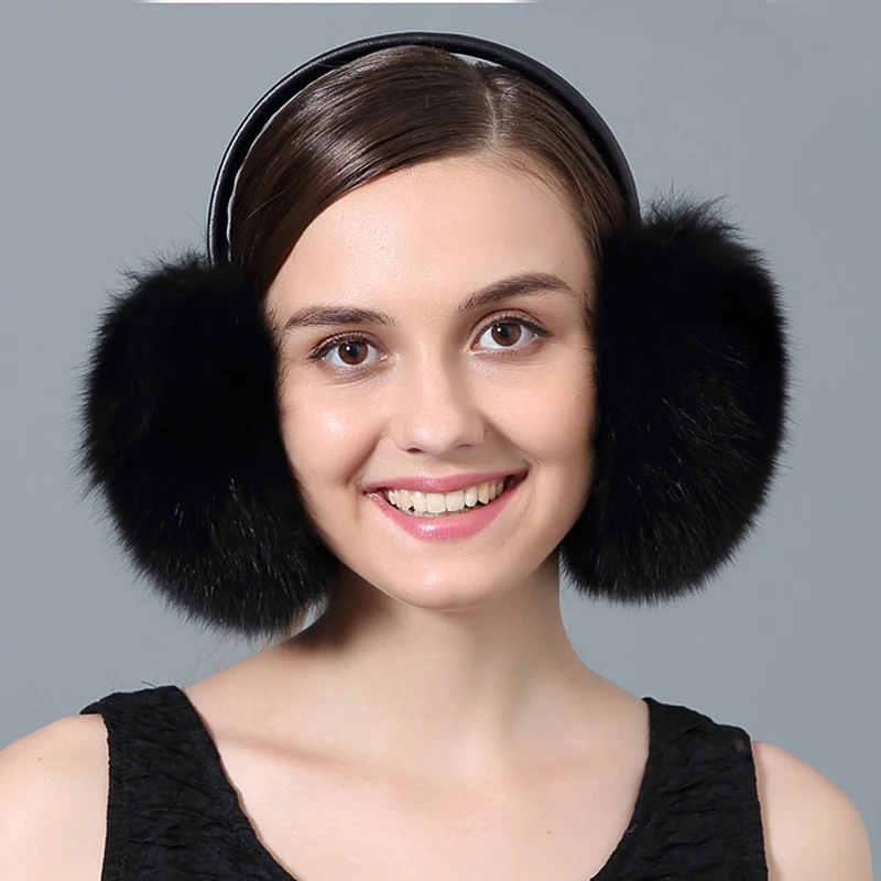 

CX-A-73C Good Quality Soft Winter Big Ear Muff Fox Fur Earmuff