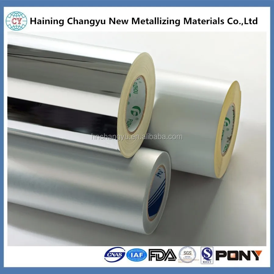 
High Corona Treatment 18mic metalized bopp film with heat sealing 