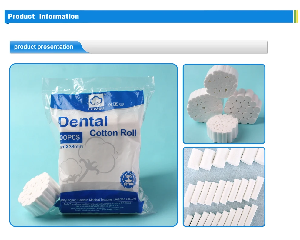 Medical Dentist Cotton roll Cotton wool with Maximum Absorbency Dental Material