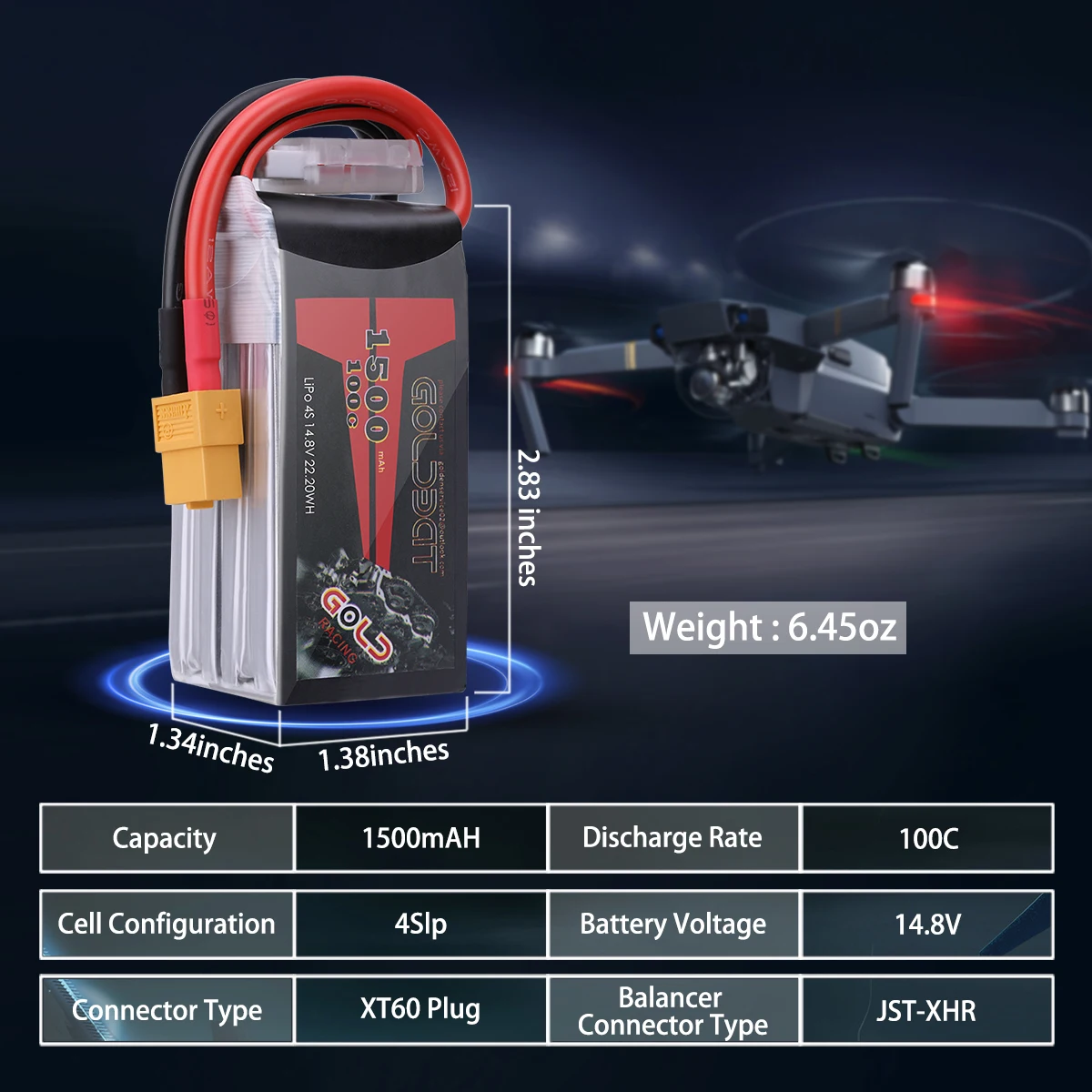 High Discharge Rate 100c 4s 14.8v 1500mah Lipo Fpv Helicopter Rc Drone