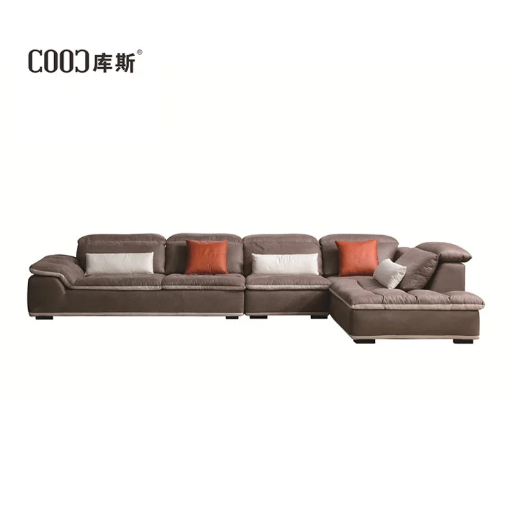 modern home furniture living room sectional corner leatheraire functional headrest sofa set 8136