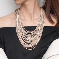 

HANSIDON Long Multi layers Statement Necklace For Women 2019 Boho Ribbon Crystal Beaded Necklaces Pendants Girl Fashion Jewelry