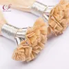 Hot selling blonde color virgin brazilian human hair prebonded flat tip hair extensions