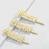 FREE SAMPLE Arabic text hair accessories ladies word hair clip gold plated metal letter hairpin