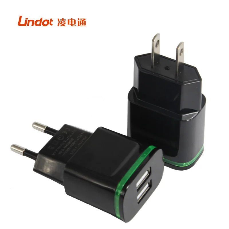 

USB 2 port usb charger for usb wall charger 5V 2a phone accessory, Black or white or oem color