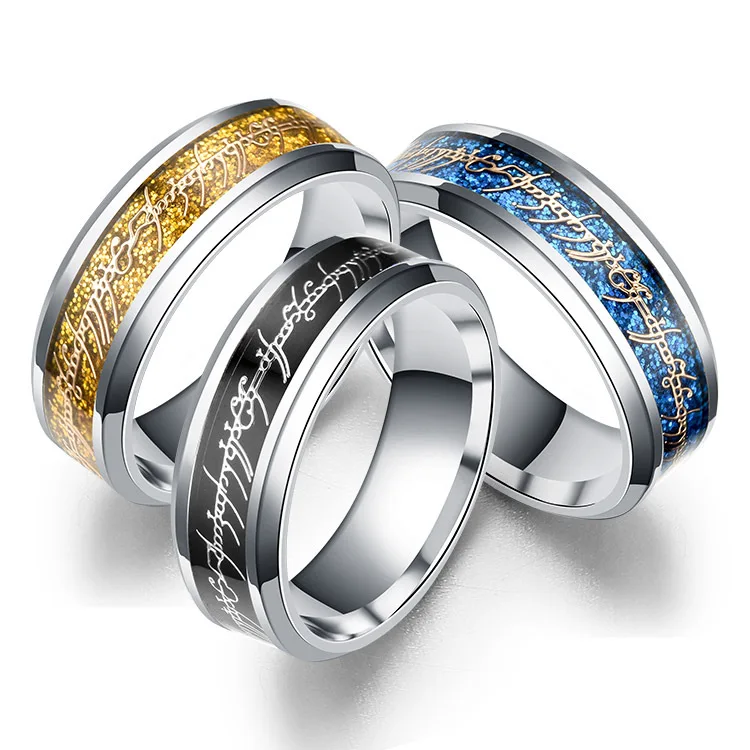 

8MM Size 6 -13 Gold Plated LOTR Lord of Ring Band Wedding Engagement Cocktail Husband Father Gifts, N/a