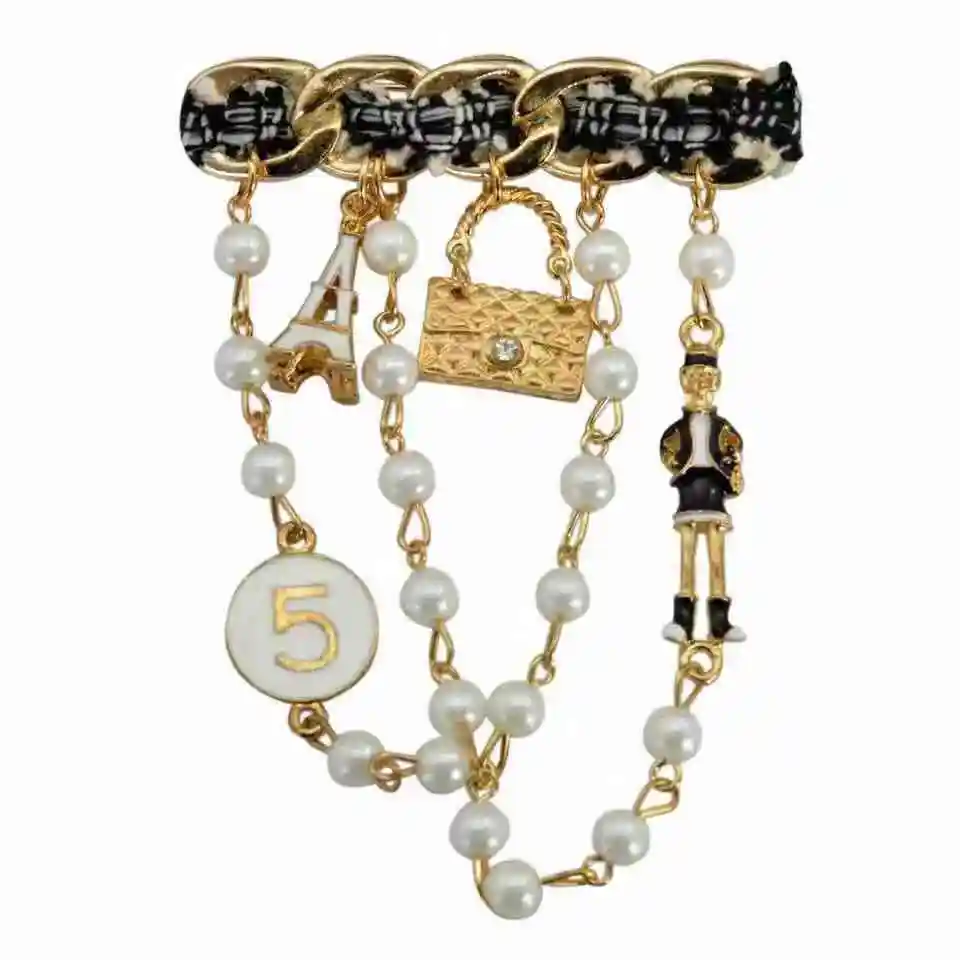 Fashion jewelry charm letter diamond brooch pin