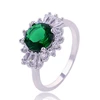 13641 Xuping green stone ring,925 sterling silver color green stone ring,copper diamond ring