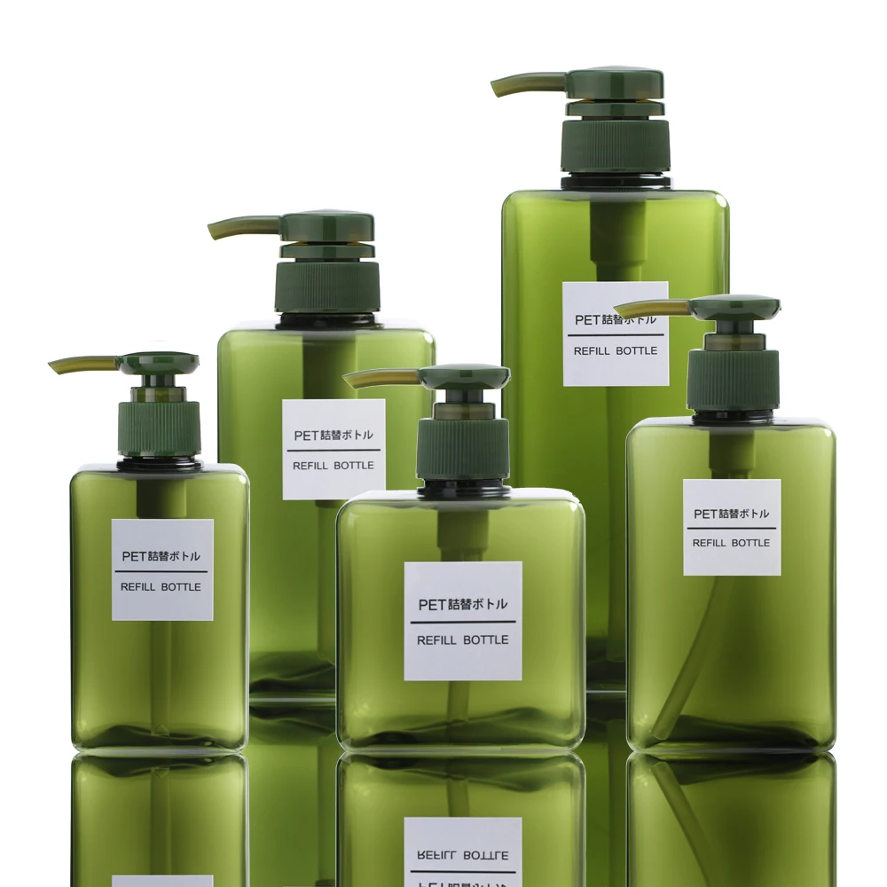 Personalized Shampoo Bottle With Pump Square Bottles Petg Shampoo