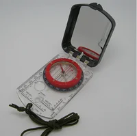 

2017 new product multifunctional portable acrylic outdoor luminous travel camping map compass with light and lanyard