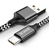 wholesale 2.1a power usb type-c cable only nylon weave type c fast charging cable