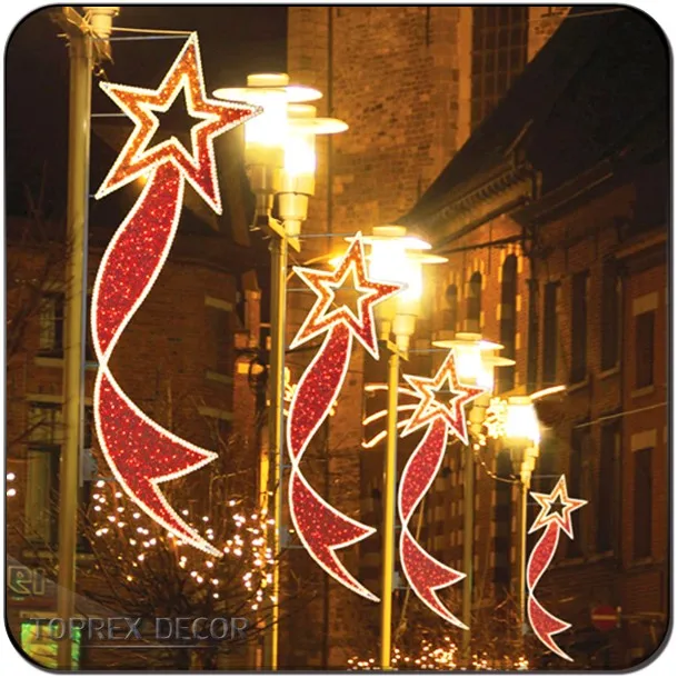 Street Pole Decorations Outdoor Led Christmas Lamppost Motif Lights