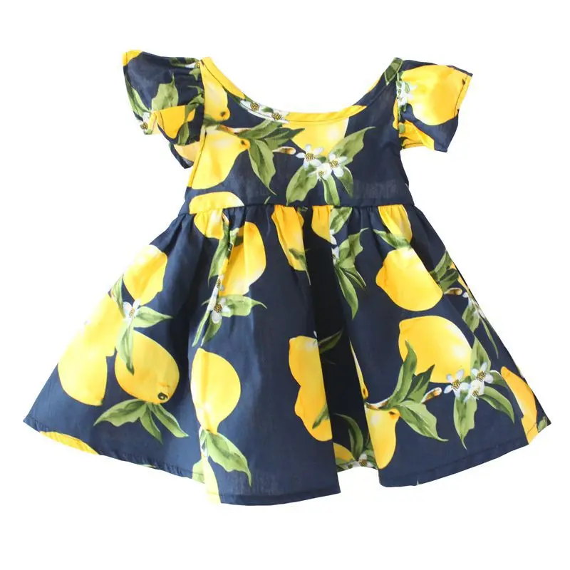 

summer A line ruffle Australia style green floral Good Quality Baby Girl Dress children wears girl dress For Wholesale, Picture shows