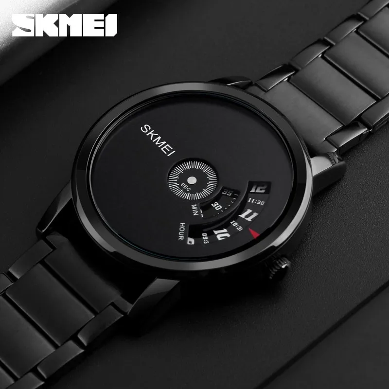 

Original Brand Unique Design Turntable Dial Quartz Watch Military Stainless Steel Waterproof Skmei 1260 Luxury Men Watches