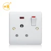 Electrical 15 amp outlet 1 gang 3 round pin switch socket