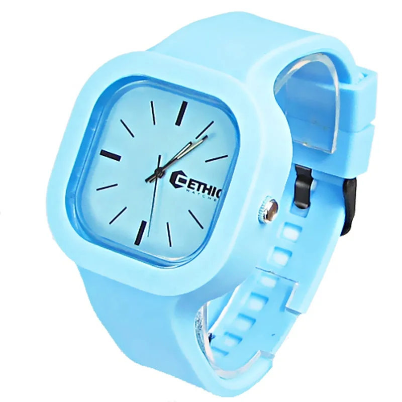 

50M waterproof colorful wrist silicone jelly watch with customs logo oem wrist Japan movt watches