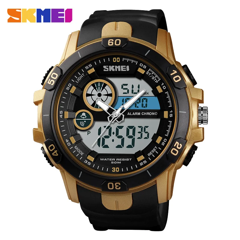 

new design skmei 1428 waterproof importir jam tangan cina sport digital men watch wrist, Black/gold/red/blue/army green