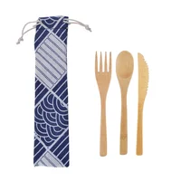 

100% biodegradable reusable bamboo cutlery set with bag new product ideas 2019