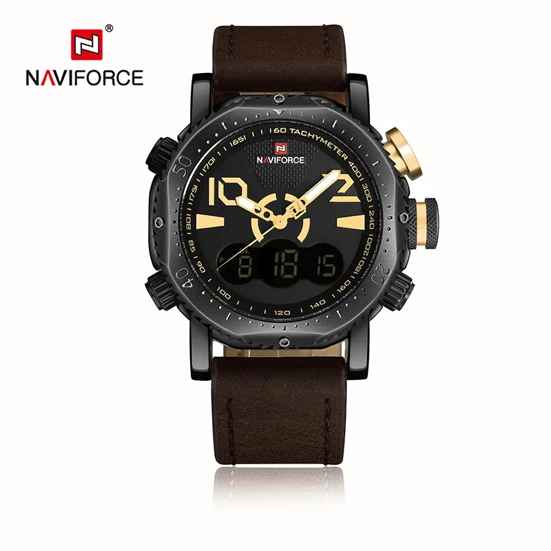

New Sport Men Watch Naviforce 9094 LED Digital Analog Electronic Quartz Watches Waterproof Male Clock Relogio Masculino Calendar