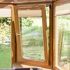 Wood grain surface finished aluminum tilt and turn window with tempered clear glass