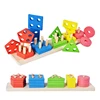 Colorful different shapes attractive children wooden puzzle toy