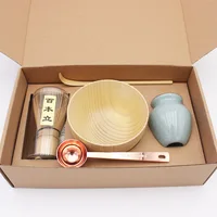 

Matcha kits including bamboo whisk, bowl, holder, bowl and spoons