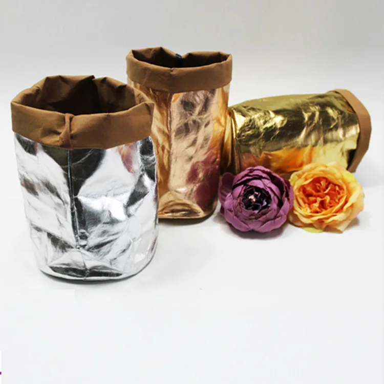 

Custom Nordic style household flowerpot set Indoor plant grow durable washable kraft paper flower pot, Brown