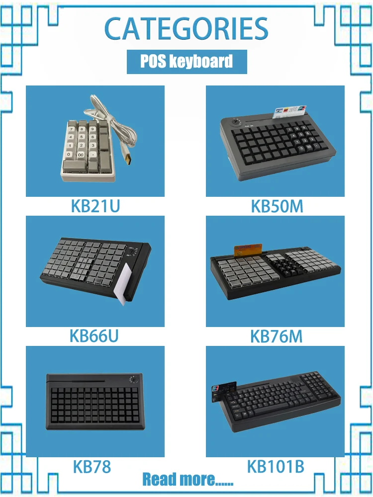 50 Keys USB Mechanical Programmable POS Keyboard With MSR KB50M