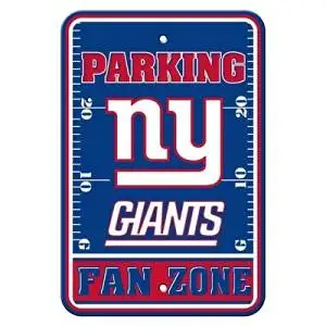 New York Giants NFL "Fan Zone" Parking Sign 12" x 18"