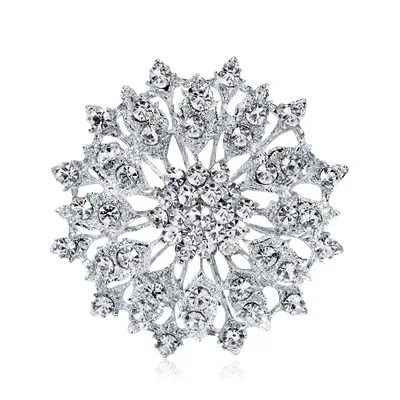 

Fashion Lapel Magnetic Rhinestone Flower Brooches Women Girl Crystal Brooches Pin, Picture color