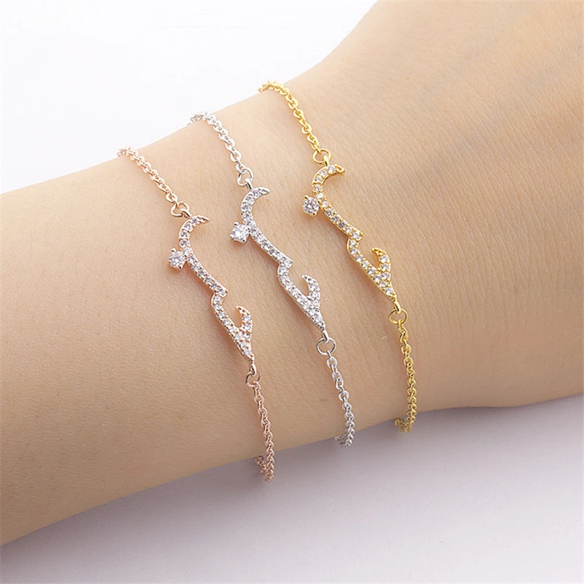 

CZ Arabic Word Bracelet Jewelry Women Wedding Accessories