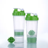 

protein shaker bottle with mixing ball Water Cup Mixer Portable Fitness Sport Shaker Bottle protein shaker with compartment