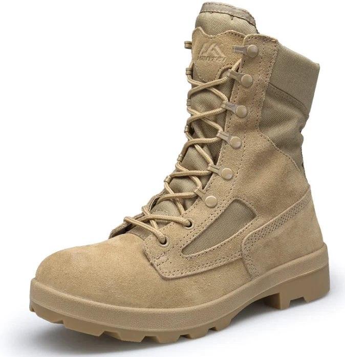 

OEM China Factory Direct Supply Waterproof Breathable Hard-wearing Anti-slip Military Combat Army Boots for Men, Desert