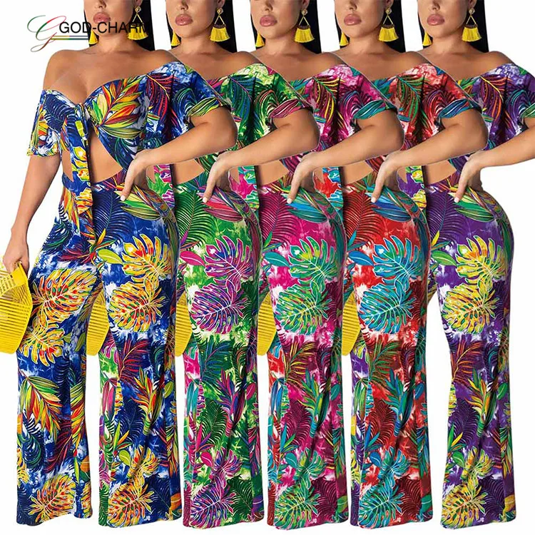 

*GC-86970735 2022 new arrivals Wholesale Pretty Women High Waist Floral Printed Female Sexy strapless Summer Jumpsuit